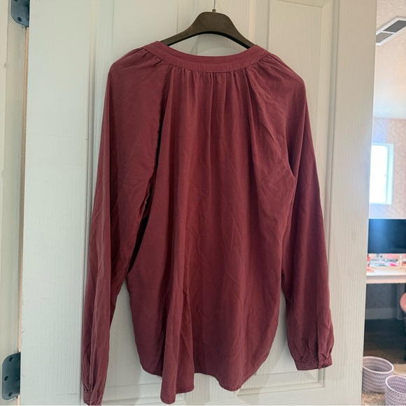 NWT $98 Anthropologie Cloth & Stone Becky Blouse Tencel Mauve Tunic Top Size M - Picture 4 of 6
